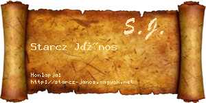 Starcz János névjegykártya