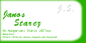 janos starcz business card